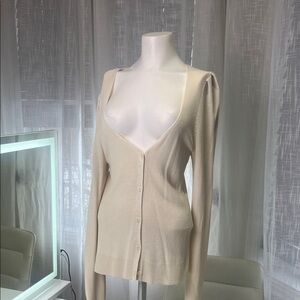 Reitmans Cream Button-Up Cardigan